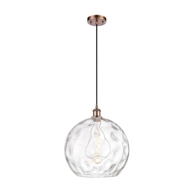 Innovations Lighting Ballston Athens Water Glass 1 Light 14" Cord Hung Pendant - Antique Copper