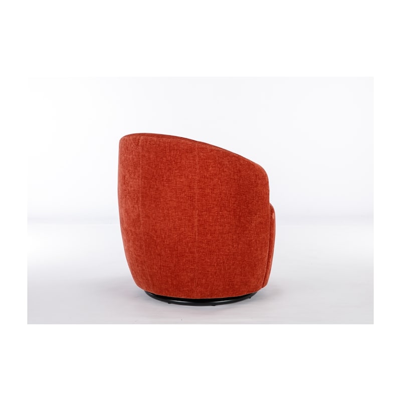 Chenille Fabric Swivel Accent Armchair Barrel Chair