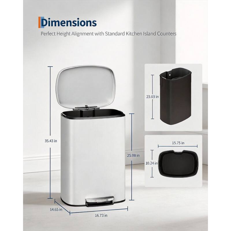 Kitchen Trash Can Combo Set, 13.2 & 2.6 Gallon