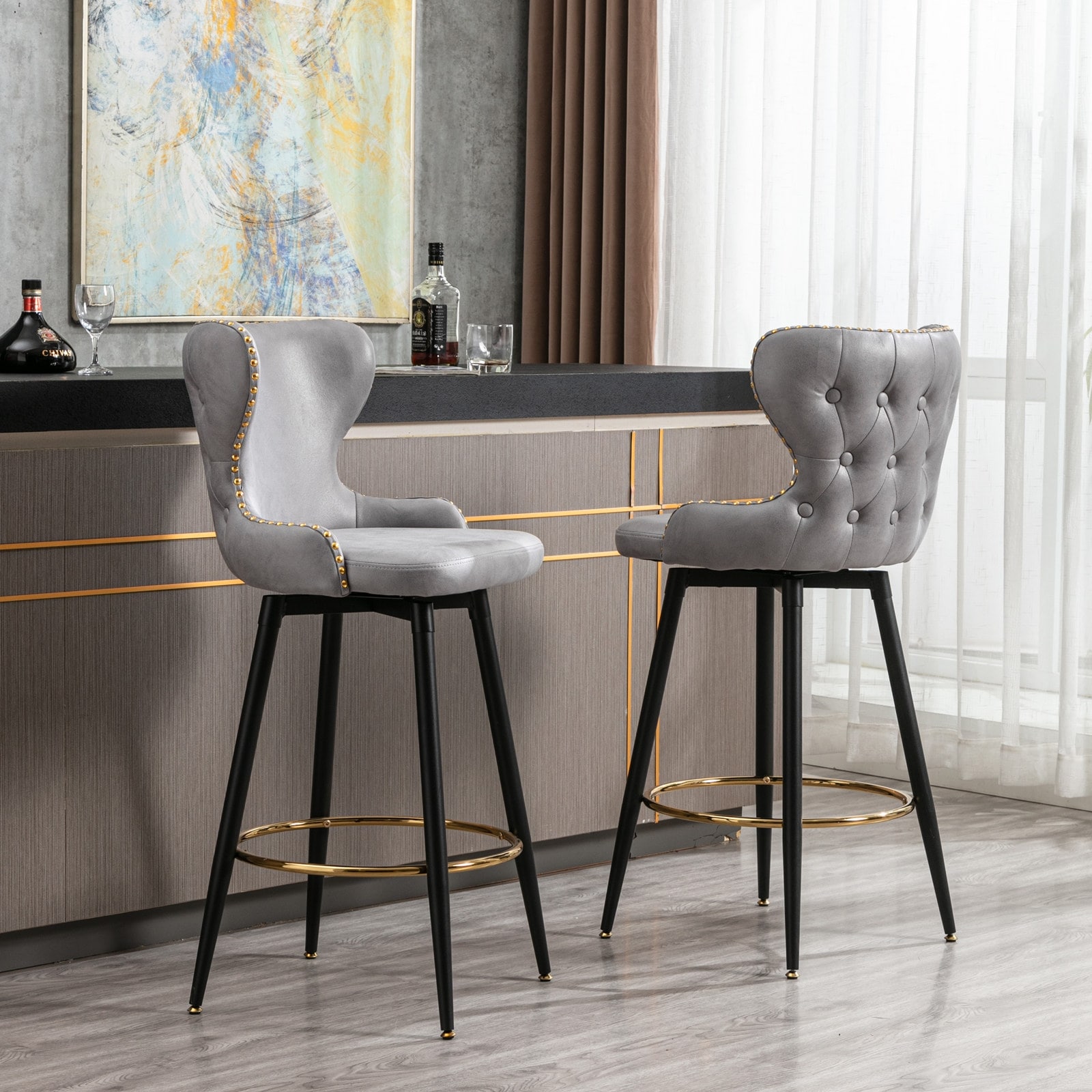 Leavitt adjustable height top swivel bar stool