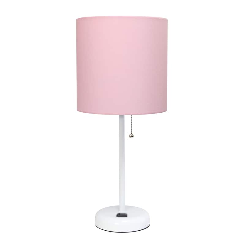 Porch & Den Custer Metal/ Fabric Lamp with Charging Outlet