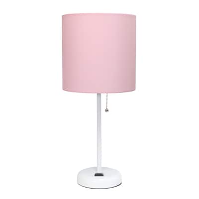 Porch & Den Custer Metal/ Fabric Lamp with Charging Outlet