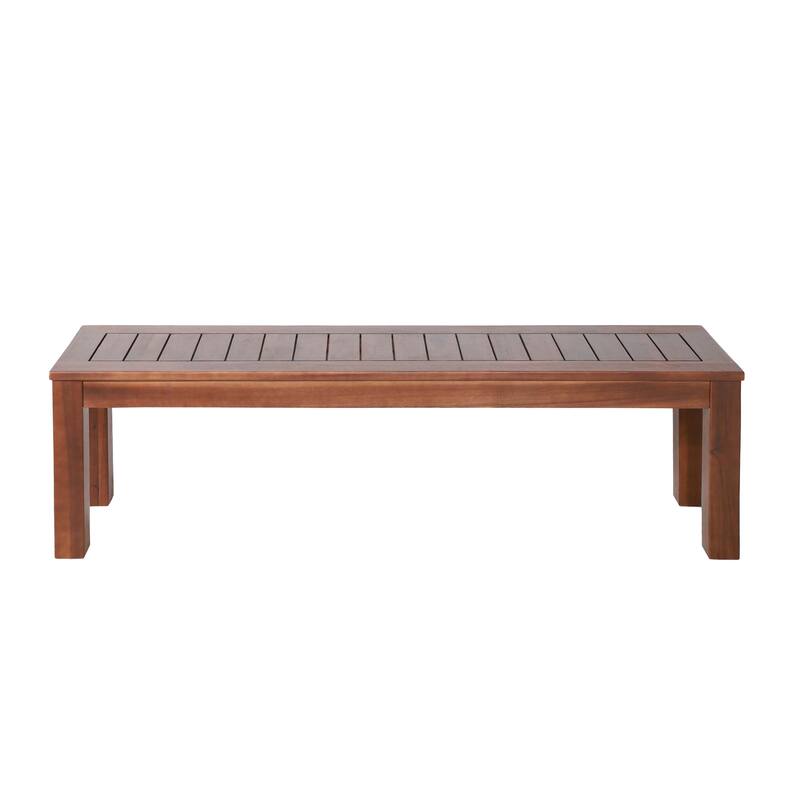 Manila Acacia Wood Outdoor Dining Bench by Christopher Knight Home