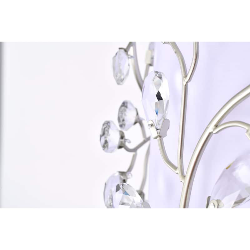 Lala Crystal Semi Flush Mount Ceiling Light Satin Silver Finish 3-Light - N/A