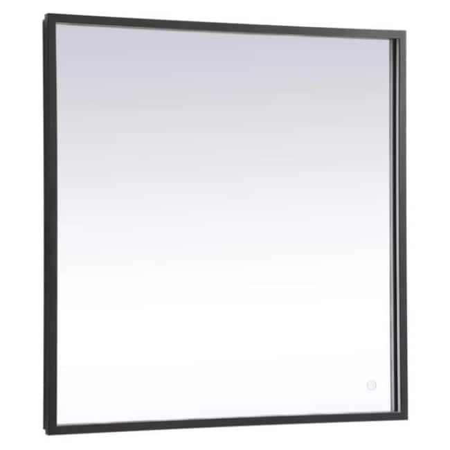 Elegant Lighting MRE63030 Pier 30" W x 30" H Modern Square Aluminum - Black