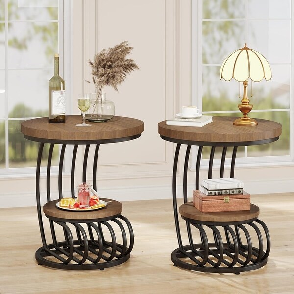 Round End Table 2 Tiers Side Table for Living Room Bedroom On Sale Bed Bath Beyond 39701744