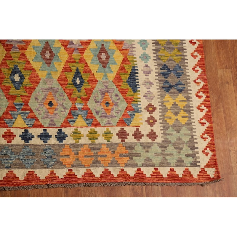 Kilim Oriental Large Rug Reversible Multi Flatweave Wool Carpet - 10'2"x 16'0"