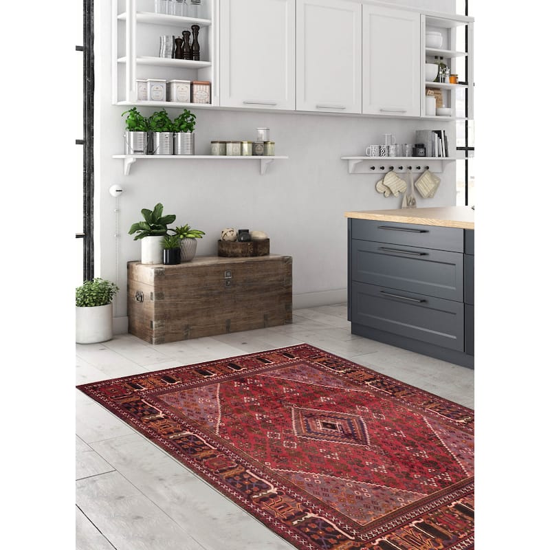 ECARPETGALLERY Hand-knotted Kayseri Vintage Red Wool Rug - 6'10 x 10'4