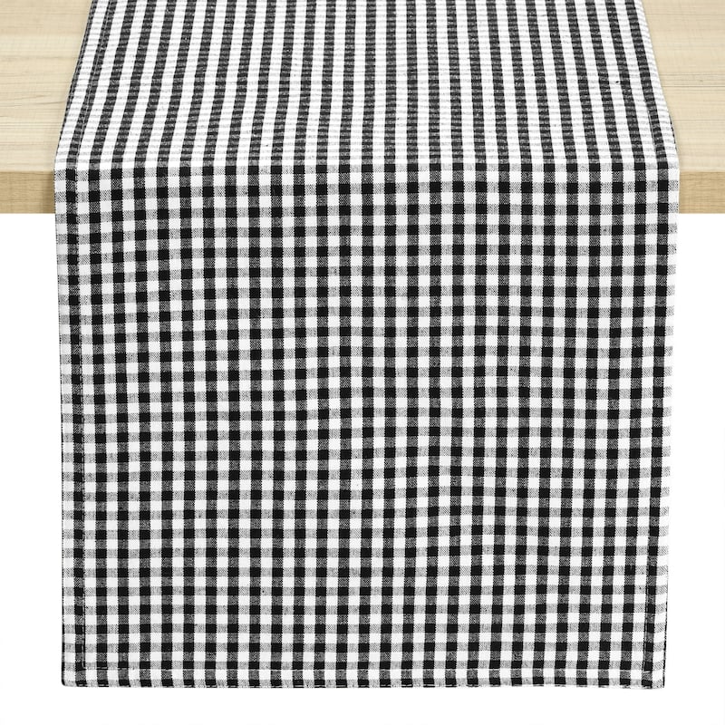 Lush Decor Gingham Check Yarn Dyed Table Runner, 13" x 72" - 13" x 72"