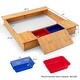 preview thumbnail 9 of 8, Costway Kids Wooden Sandbox w/ Bench Seats & Storage Boxes Children - See Details