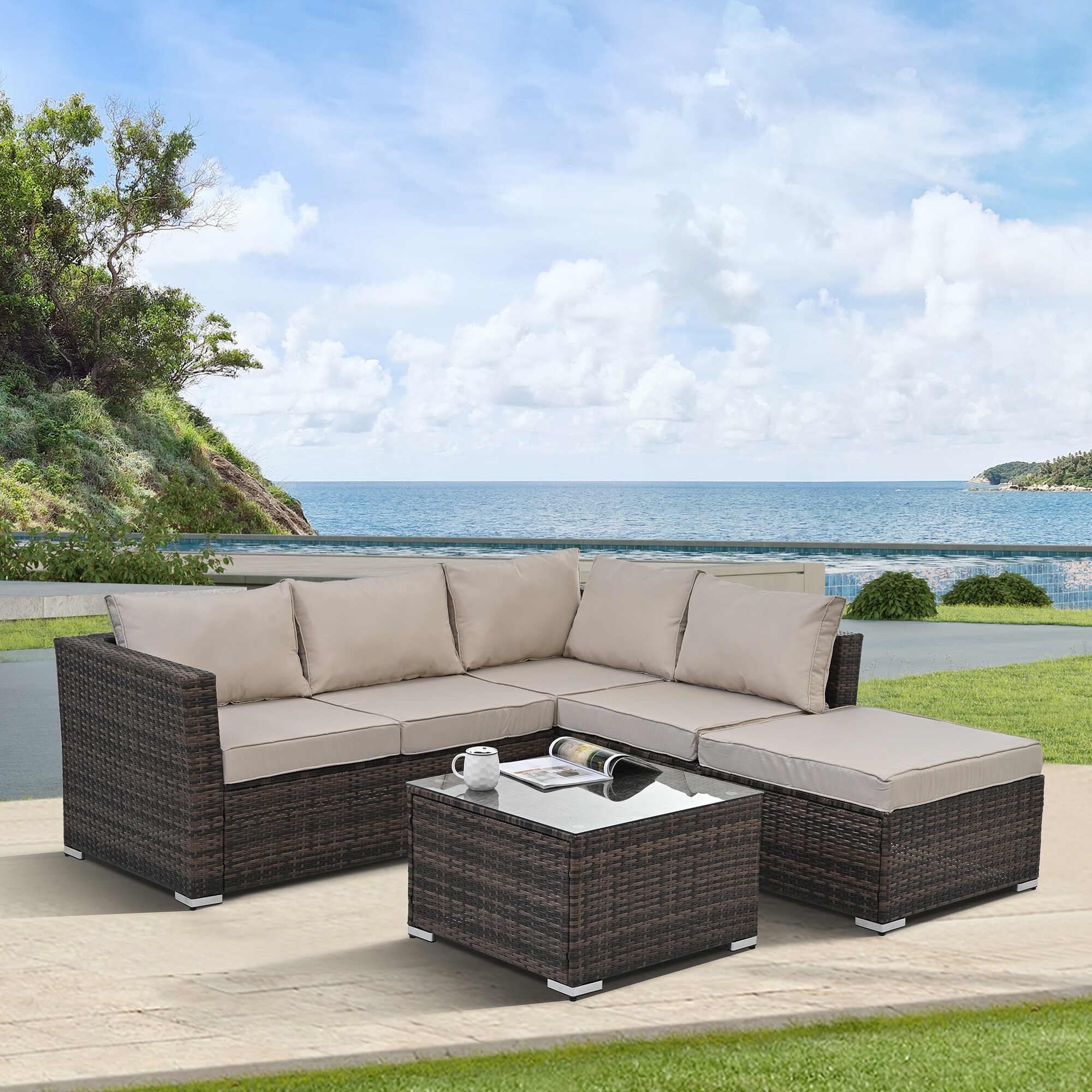 4pc wicker patio set 2025