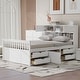 preview thumbnail 2 of 15, Full Size Captain Platform Bed Frame with Storage Bookcases and Shelves, Four Drawers,White