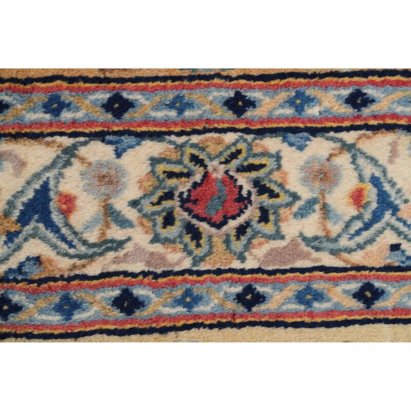 Hand Knotted Oriental 100% Kork Wool Carpet Traditional All-Over Peach Kashan Area Rug - 12' 0'' X 8' 7''