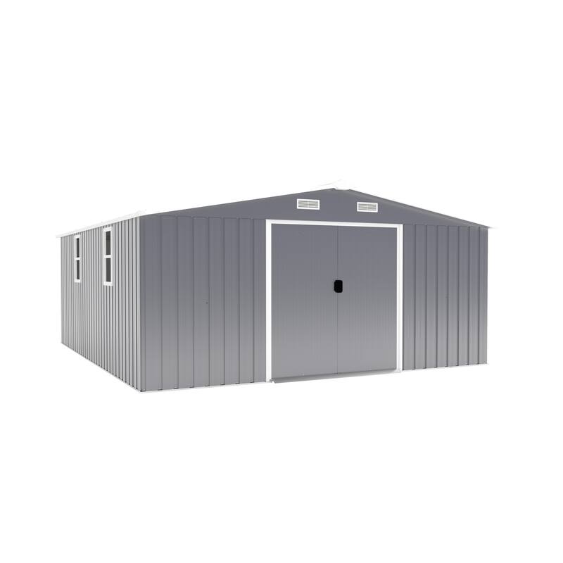 10*12ft 0.25mm Steel Plate, Surface Protective Film, Two Daylight Windows, Two Colors Can Be Freely Selected Storage Sheds