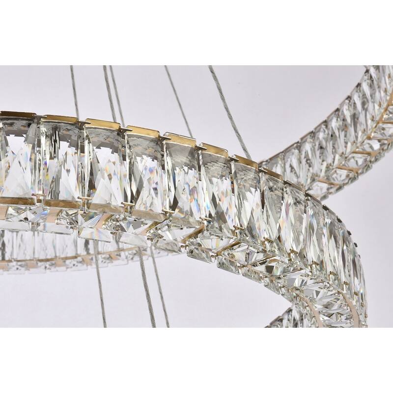Indigo Home 41 inch LED triple ring chandelier
