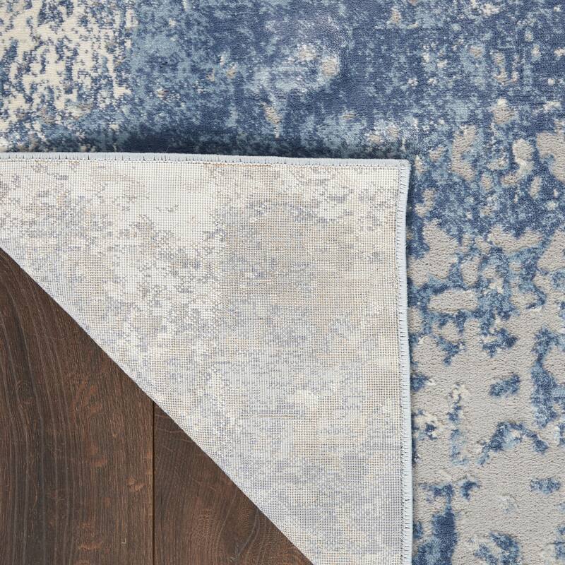 Grand Expressions Modern Abstract Navy Grey Area Rug