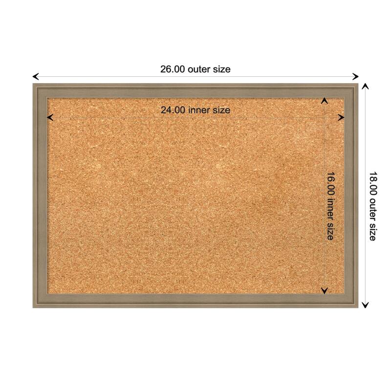 FlorenceFramed Natural Corkboard Bulletin Board - Florence Light Brown - Board Size 24x16