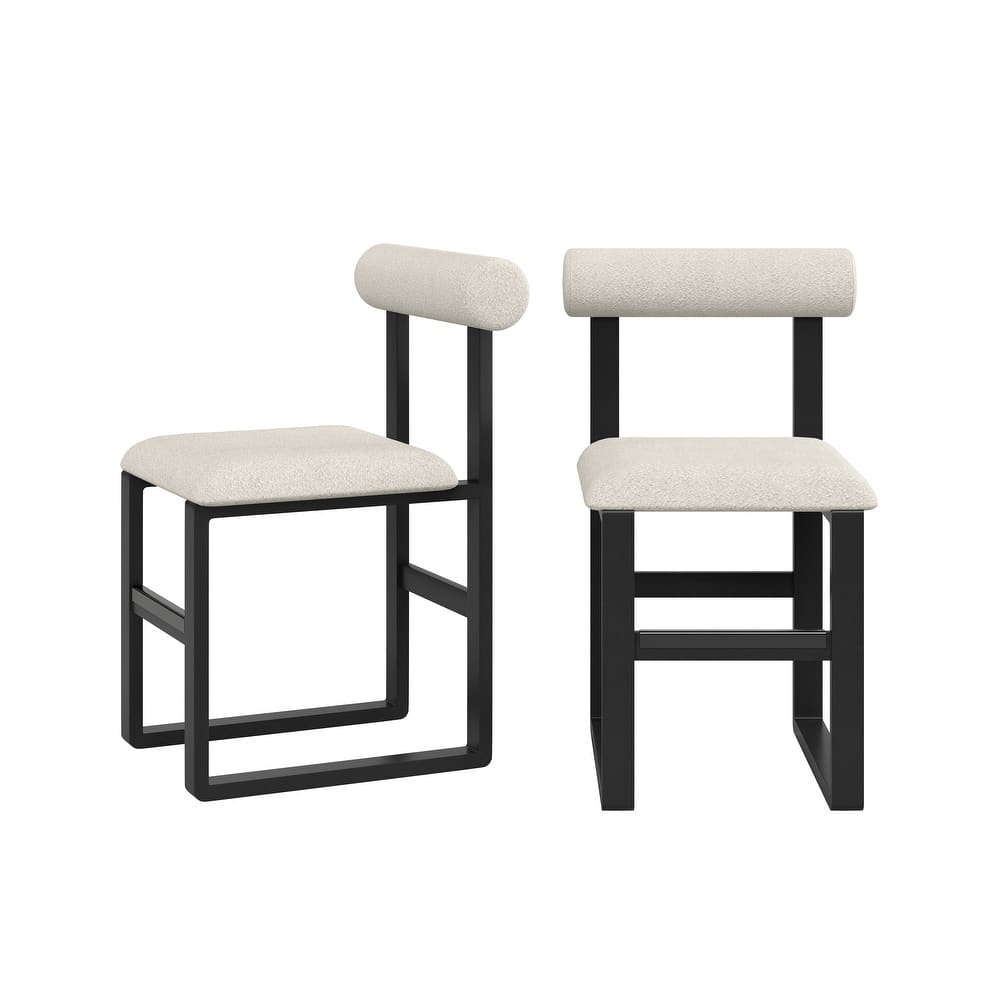 Corvus Caen Teddy Fabric Bar Stools with Wood Legs (Set of 2)