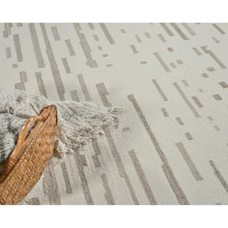 Exquisite Rugs Carmel Handmade Hand-tufted New Zealand Wool on Canvas Ivory/Beige Area Rug