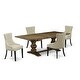 preview thumbnail 26 of 35, Dining Set Included Rectangular Table and Parson Chairs - Distressed Jacobean Finish (Finish & Pieces Option)