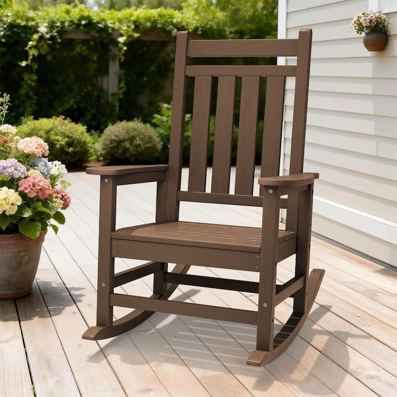 Modern High-Back Rocking Adirondack Chair All Weather