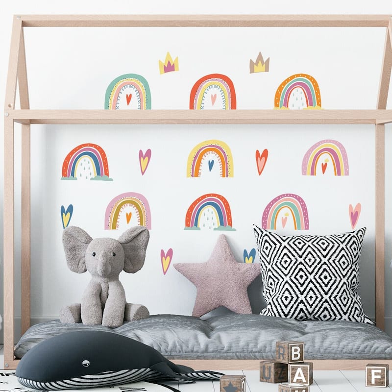Walplus Hand-drawn Rainbows Love Children Wall Sticker Nursery Decor