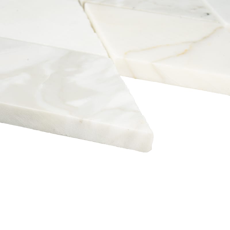 Calacatta Marble Harlequin 3" x 5.5" Honed Mosaic Tile