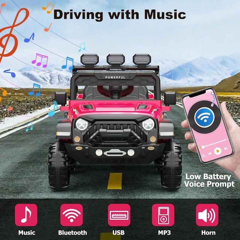 Ride on Car with 6 EVA Wheels&4WD, 24V Battery Powered Electric Car for Ages 3-6 Kids