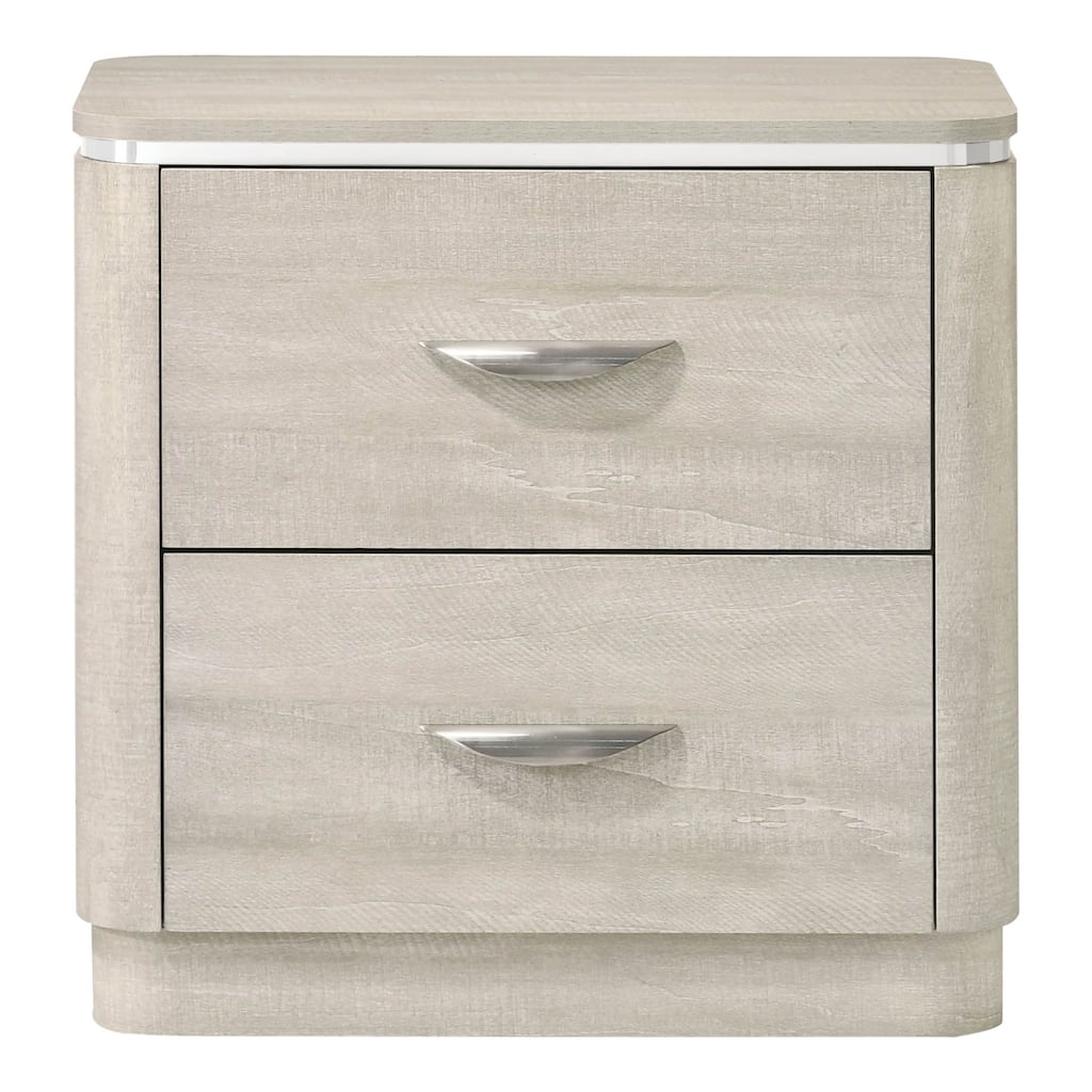 Furniture of America Krale Modern Grey Wood 2-Drawer Nightstand