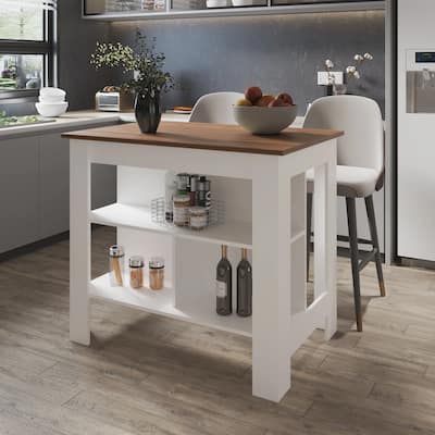 Kitchen Island with Open Storage