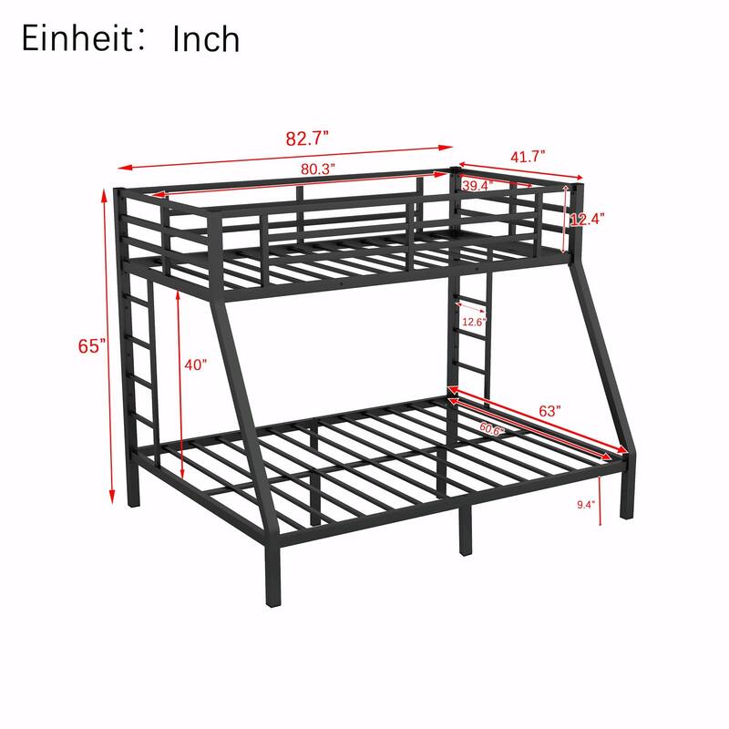 Space-Saving Bunk Bed for Teens and Adults, Noise-Reduced, No Box Spring Needed
