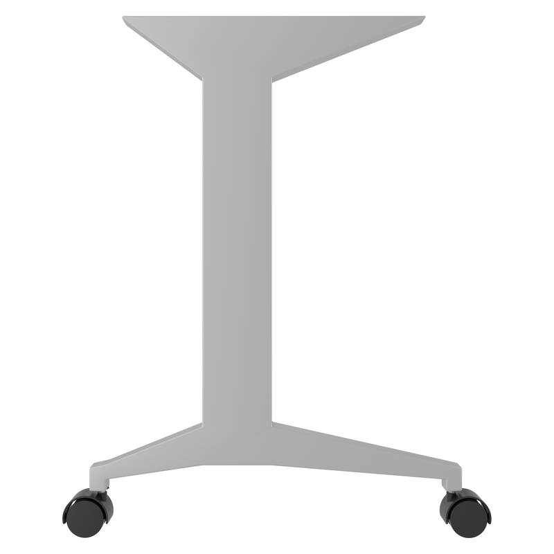 Modern T-Leg Table Desk, Arctic Silver/White