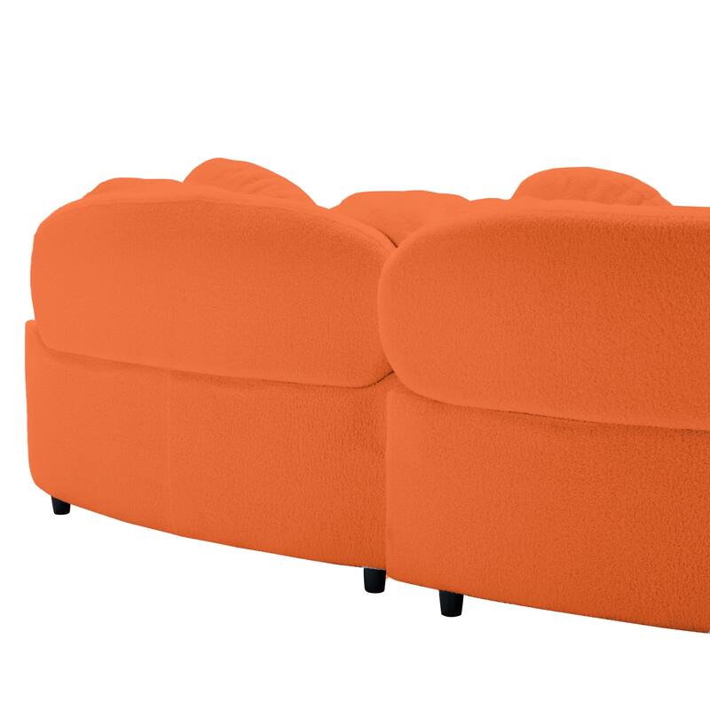 103.5" Lamb Velvet Armless Sofa with 6 Pillows and Floating Design