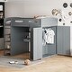 preview thumbnail 25 of 78, Stylish Loft Bed Wood Bed Loft Frame with Built-in Desk and Bookshelf, Double Door Wardrobe, Storage Shelves Ladder, 4 Drawers