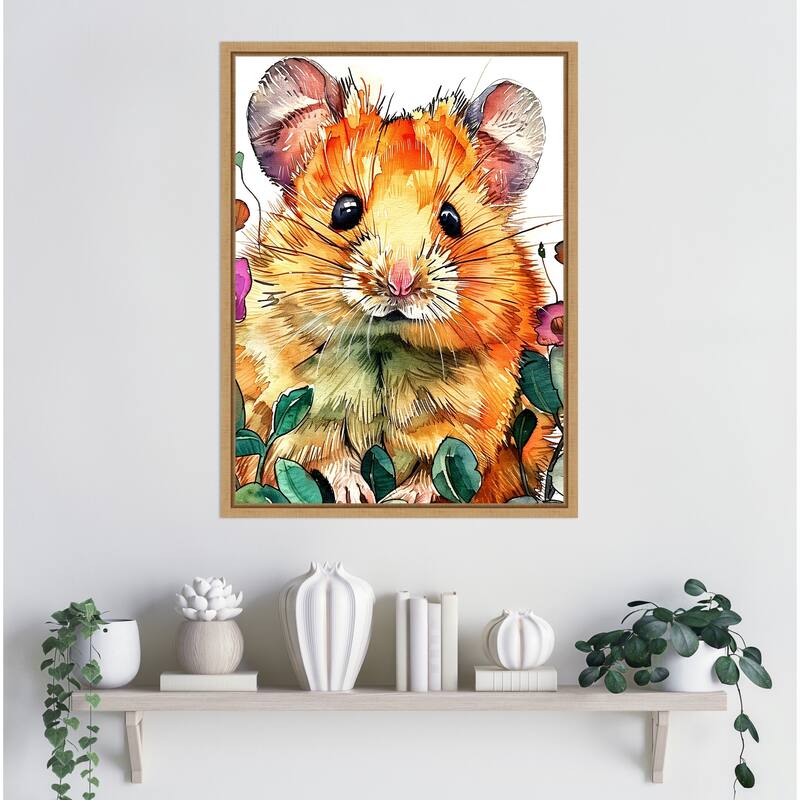 Hamster by Justyna Jaszke Framed Canvas Wall Art