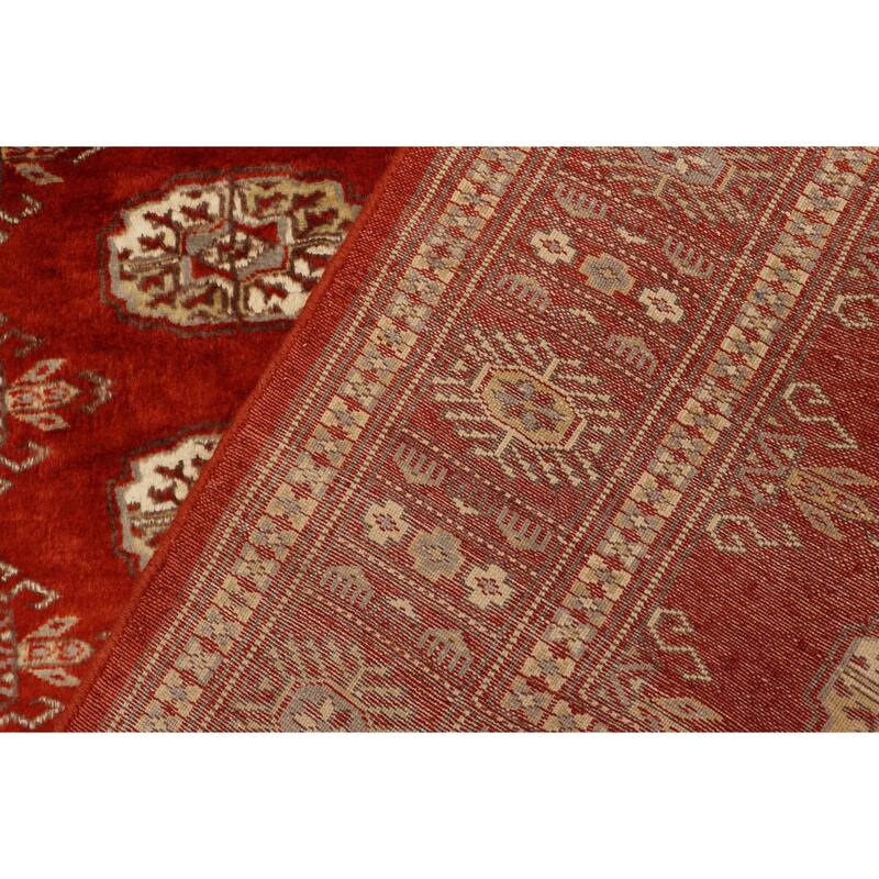 Rustic Bokhara Lam Rust/Gray Hand Knotted Wool Rug - 3'2'' x 5'1''