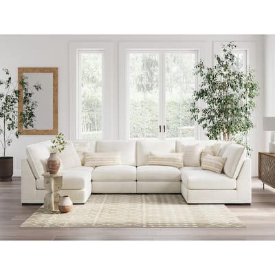 Signature Design by Ashley Donelson Creek White 6-Piece Sectional - 192" W x 43" D x 40" H