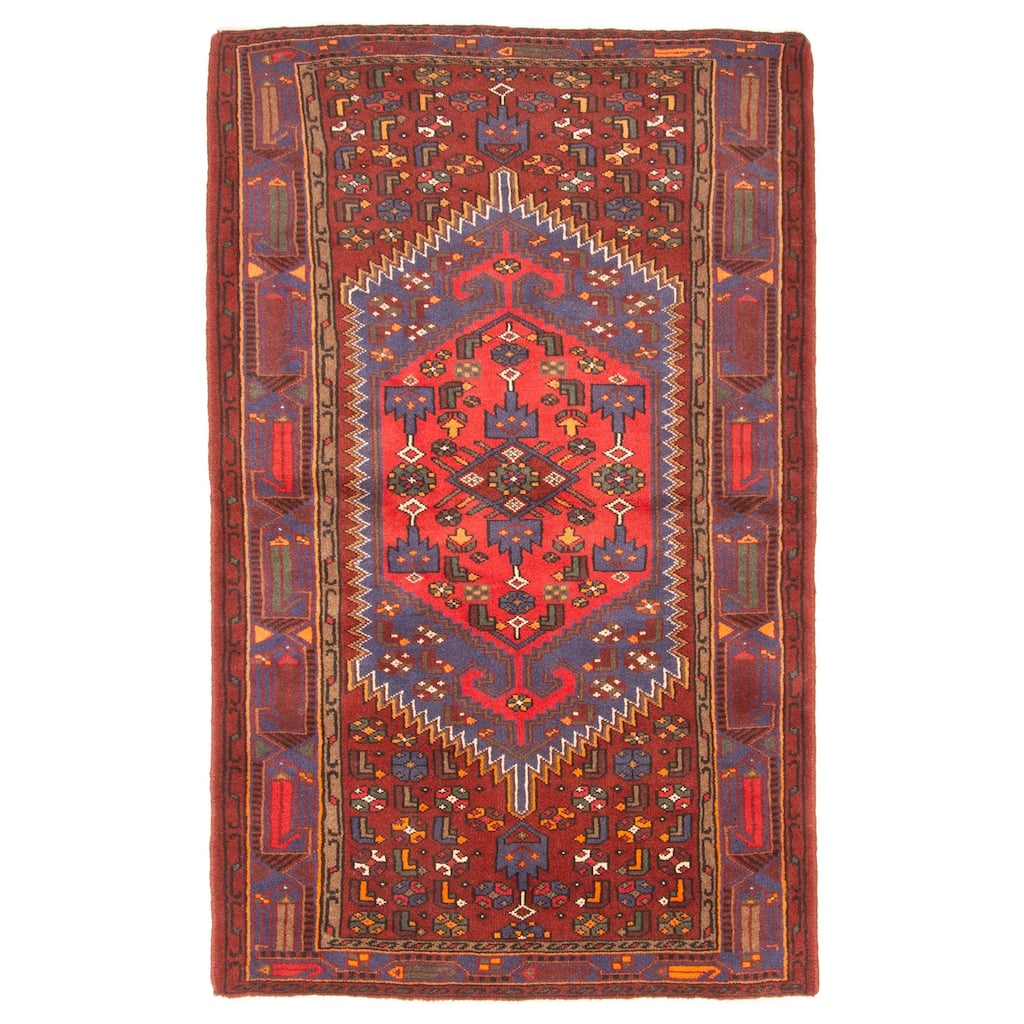 ECARPETGALLERY Hand-knotted Andelz Red Wool Rug - 4'2 x 6'9