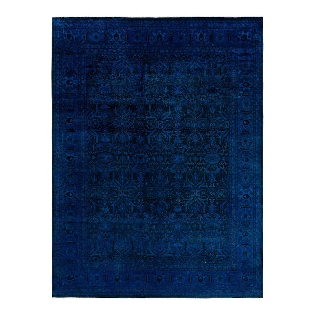 Fine Vibrance One-of-a-Kind Hand-Knotted Area Rug - Blue, 9' 1" x 12' 2" - 9' 1" x 12' 2"