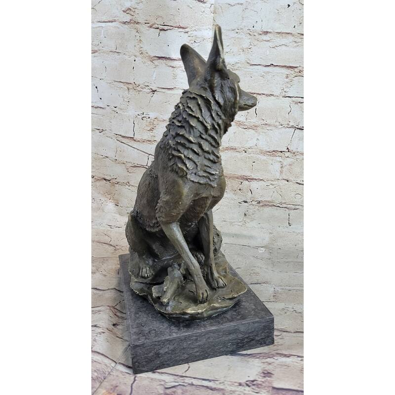 Signed Original Hot Cast Imitative Fox Shy Animal Bronze Sculpture By Williams Figurine