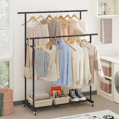 Rod Clothing Garment Rack - 17.71"D x 39.76"W x 47.63"H
