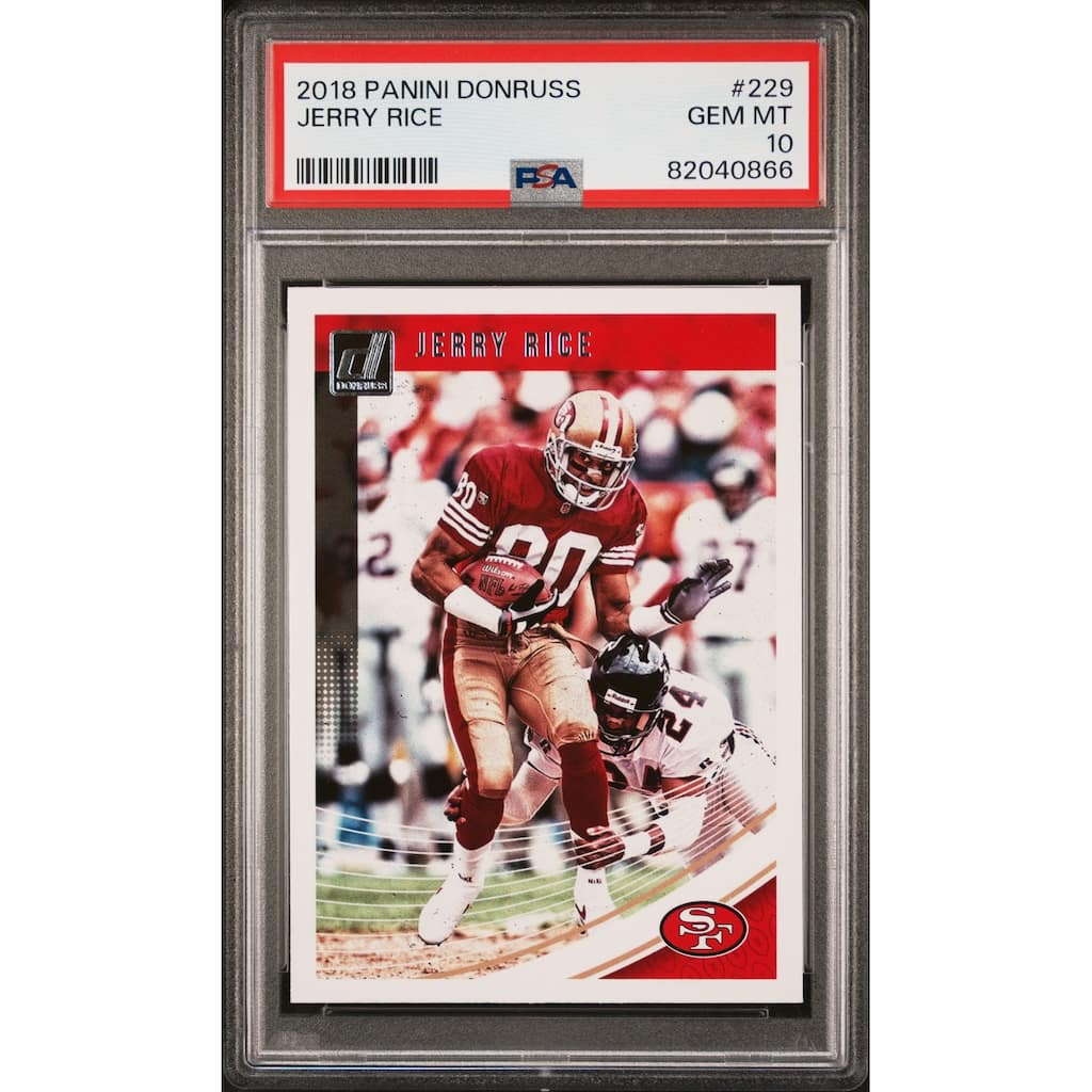 Jerry Rice 2018 Panini Donruss Football Card #229 Graded PSA 10 - 8'6" x 11'6"