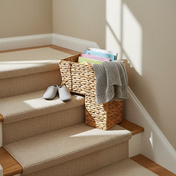 Household Essentials Wicker Stair Basket with Handles - On Sale