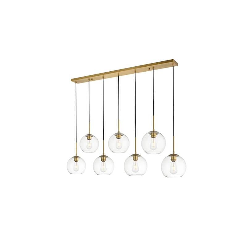 7-Light 54 inch Pendant with Clear Glass