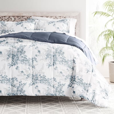 Becky Cameron Bamboo Leaves Pattern Reversible Comforter Set