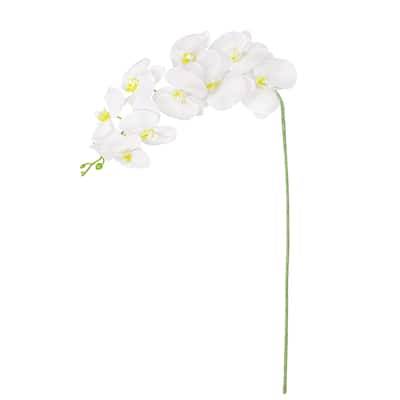 Set of 3 Natural Touch White Artificial Phalaenopsis Orchid Flower Stem Spray 40in - 40" L x 6" W x 4" DP