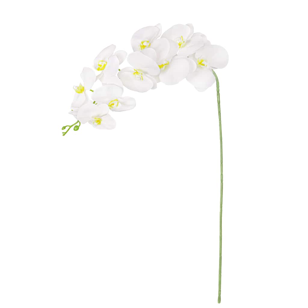 Set of 3 Natural Touch White Artificial Phalaenopsis Orchid Flower Stem Spray 40in - 40" L x 6" W x 4" DP