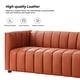 preview thumbnail 18 of 81, HULALA HOME Olinto Modern 83''W Genuine Leather Tufted Couch Sofa with Channel Back and Solid Wood Legs