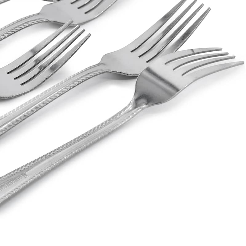 Gibson Home Tustin 6 Piece Stainless Steel Dinner Fork Flatware Set in Silver