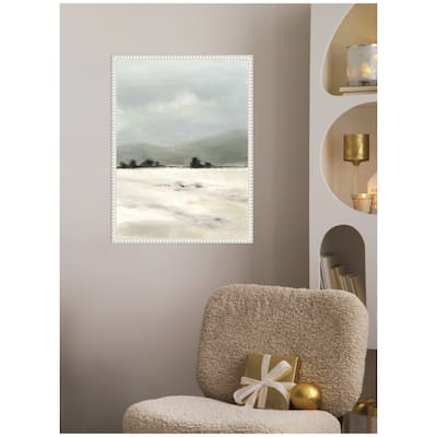Kate and Laurel Sylvie Beaded December Mist 2 Framed Canvas by Mackenzie Nelson